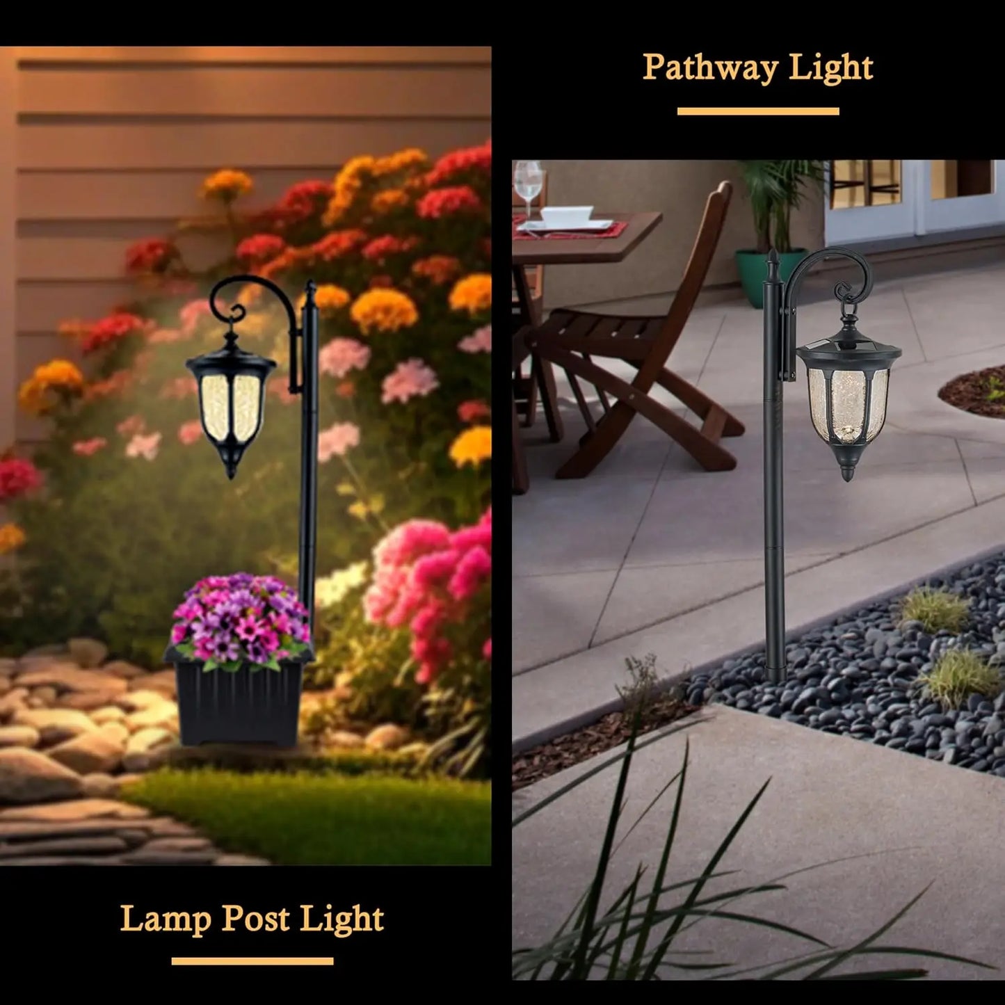 Solar Lamp Post Light with Planter, with Crackle Glass, for Garden Patio