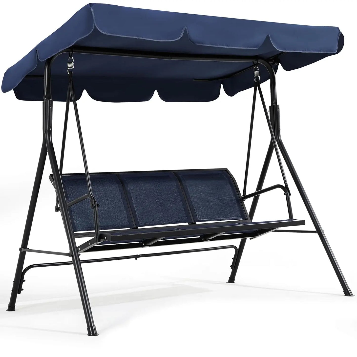 Outdoor 3-Seat Porch Swing for Adults, & Adjustable Canopy