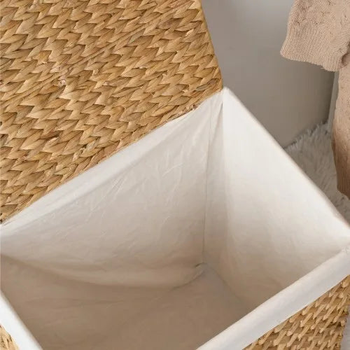 Water Hyacinth Woven Brown Rectangular Laundry Hamper