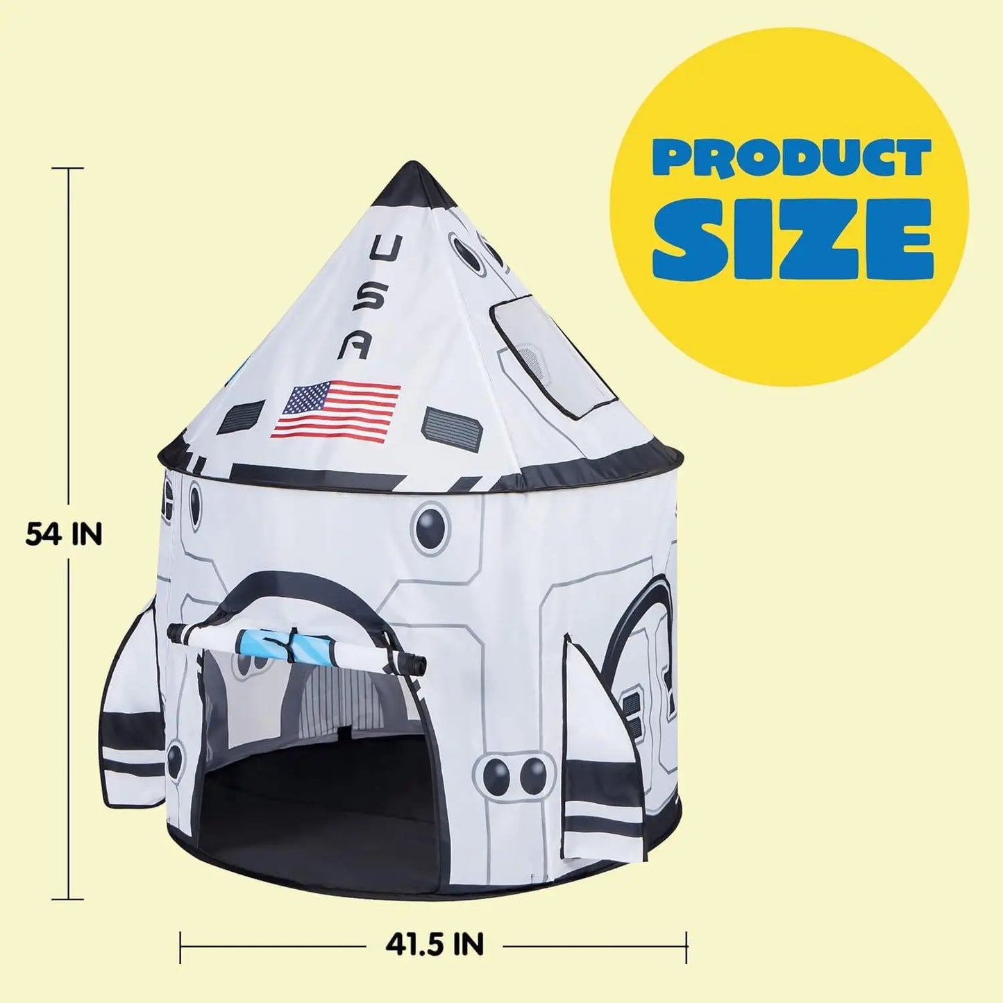 Spaceship Pop up Play Tent for Kids, Indoor Outdoor Playhouse