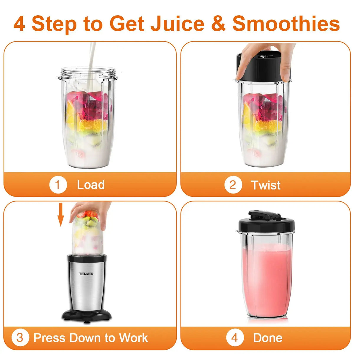 850W Personal Blender with Cups for Shakes and Smoothies, Meat or Fruit Grinding Chopping Blending