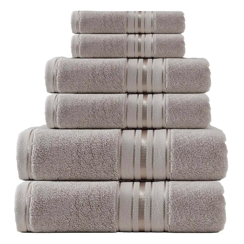 Luxury 6 Piece Towel Set, 2 Bath Towels 2 Hand Towel 2 Washcloths, 100% Cotton Turkish Towels