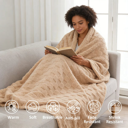 Lightweight Fluffy Fleece Blanket, for Sofa or Bed, Machine Washable.