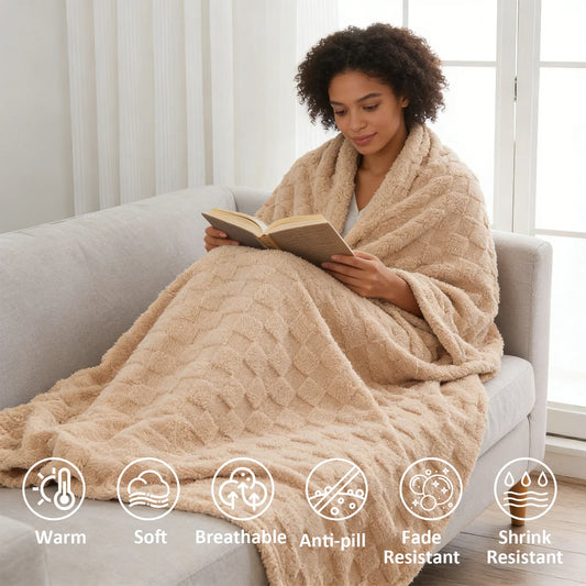 Lightweight Fluffy Fleece Blanket, for Sofa or Bed, Machine Washable.
