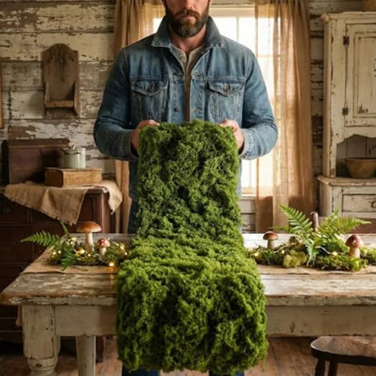 Fake Moss Mat Artificial Moss Roll - 12' X 71' Cloud Soft Feel Moss Table Runner for Decor, Faux Grass Mat for Crafts, DIY Fairy Garden, Wedding & Party Decorations (Realistic Green: 30x180cm)