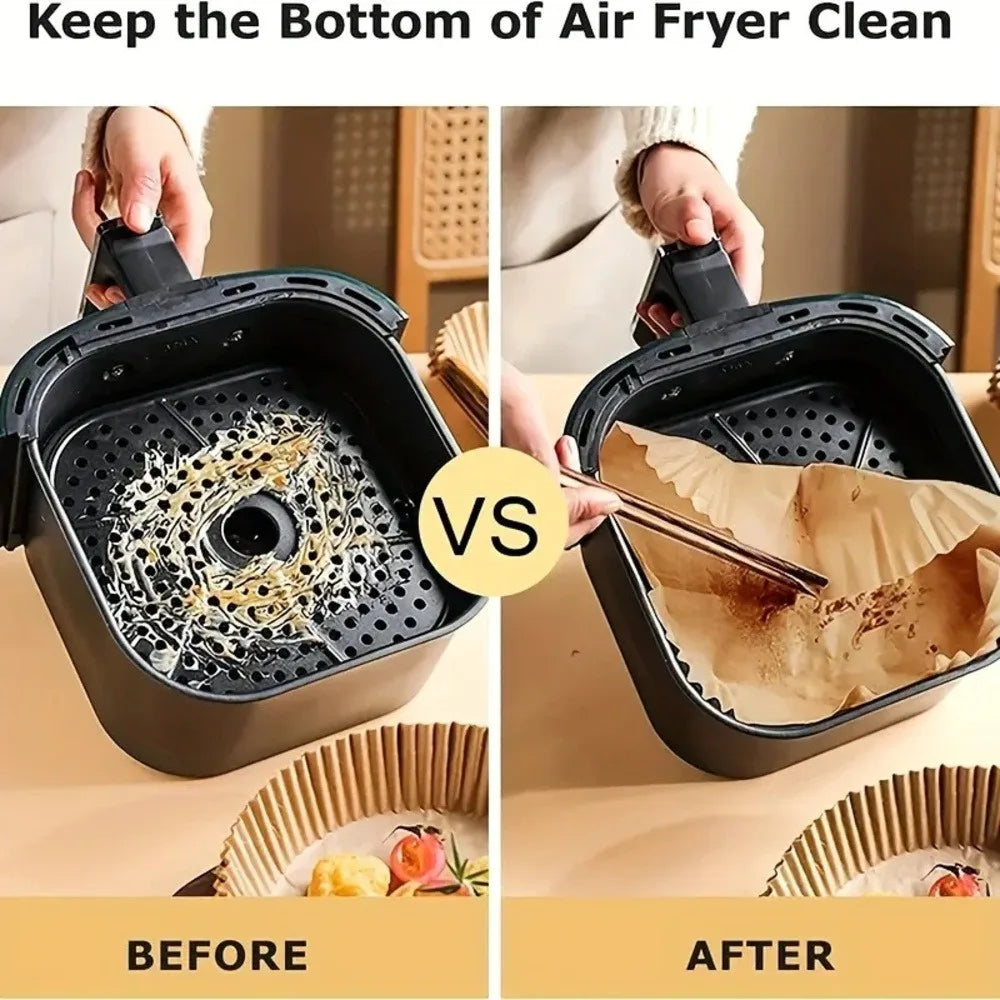 50pcs 8in Square Air Fryer Parchment Liners - Fit 5-8QT Basket, Air Fryer