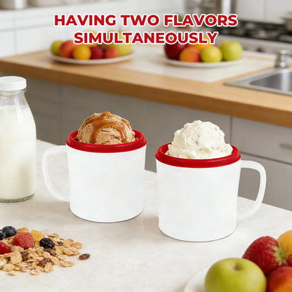 Ice Cream & Popsicle Maker, Dual-Cup Design, DIY Flavors Add Fruits, Powdered Sugar and Other Mix-Ins ,