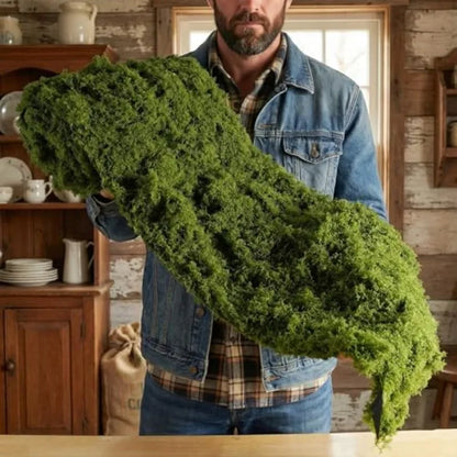 Fake Moss Mat Artificial Moss Roll - 12' X 71' Cloud Soft Feel Moss Table Runner for Decor, Faux Grass Mat for Crafts, DIY Fairy Garden, Wedding & Party Decorations (Realistic Green: 30x180cm)