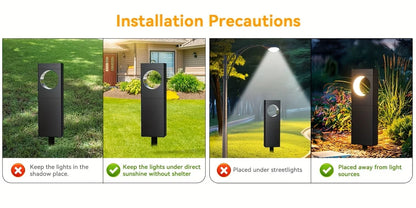 Solar Pathway Outdoor Lights Waterproof Bright Moon Auto On/Off