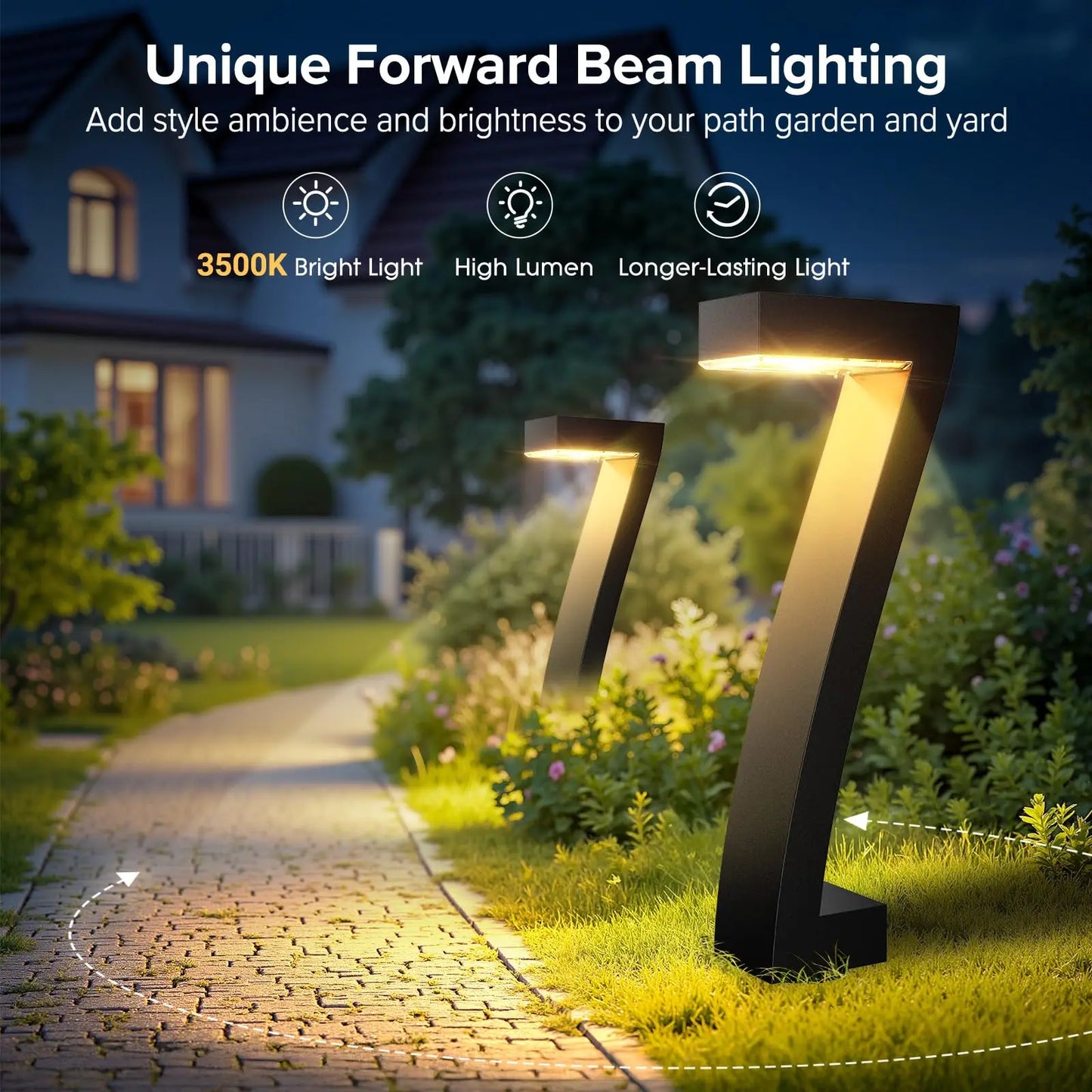 Upgraded Bright LED Solar Lights Outdoor Pathway Lights, Waterproof for Yard Garden Driveway Walkway