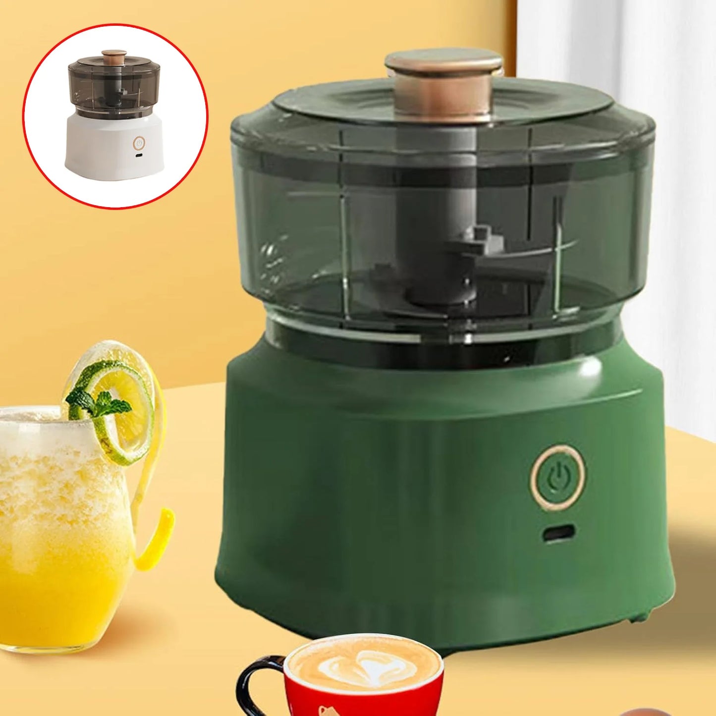 Mini Electric Food Processor USB Charging, Garlic Chopper Meat Grinder Vegetable Mincer 350ML Portable