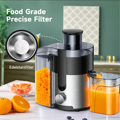 High-Speed Juicer Machine, 3-Inch Wide Mouth for Vegetables And Fruits with Metal Body, 3-Speed Settings, Easy Cleaning, Detachable,