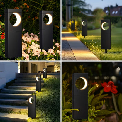 Solar Pathway Outdoor Lights Waterproof Bright Moon Auto On/Off