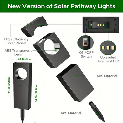 Solar Pathway Outdoor Lights Waterproof Bright Moon Auto On/Off
