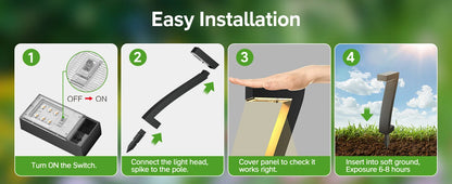 Upgraded Bright LED Solar Lights Outdoor Pathway Lights, Waterproof for Yard Garden Driveway Walkway