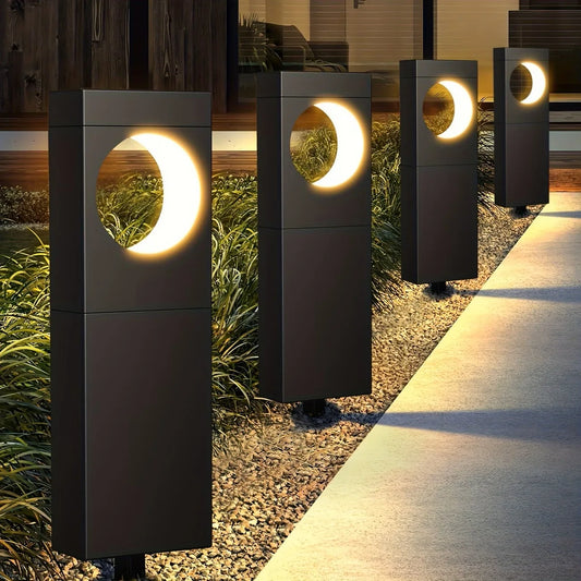Solar Pathway Outdoor Lights Waterproof Bright Moon Auto On/Off