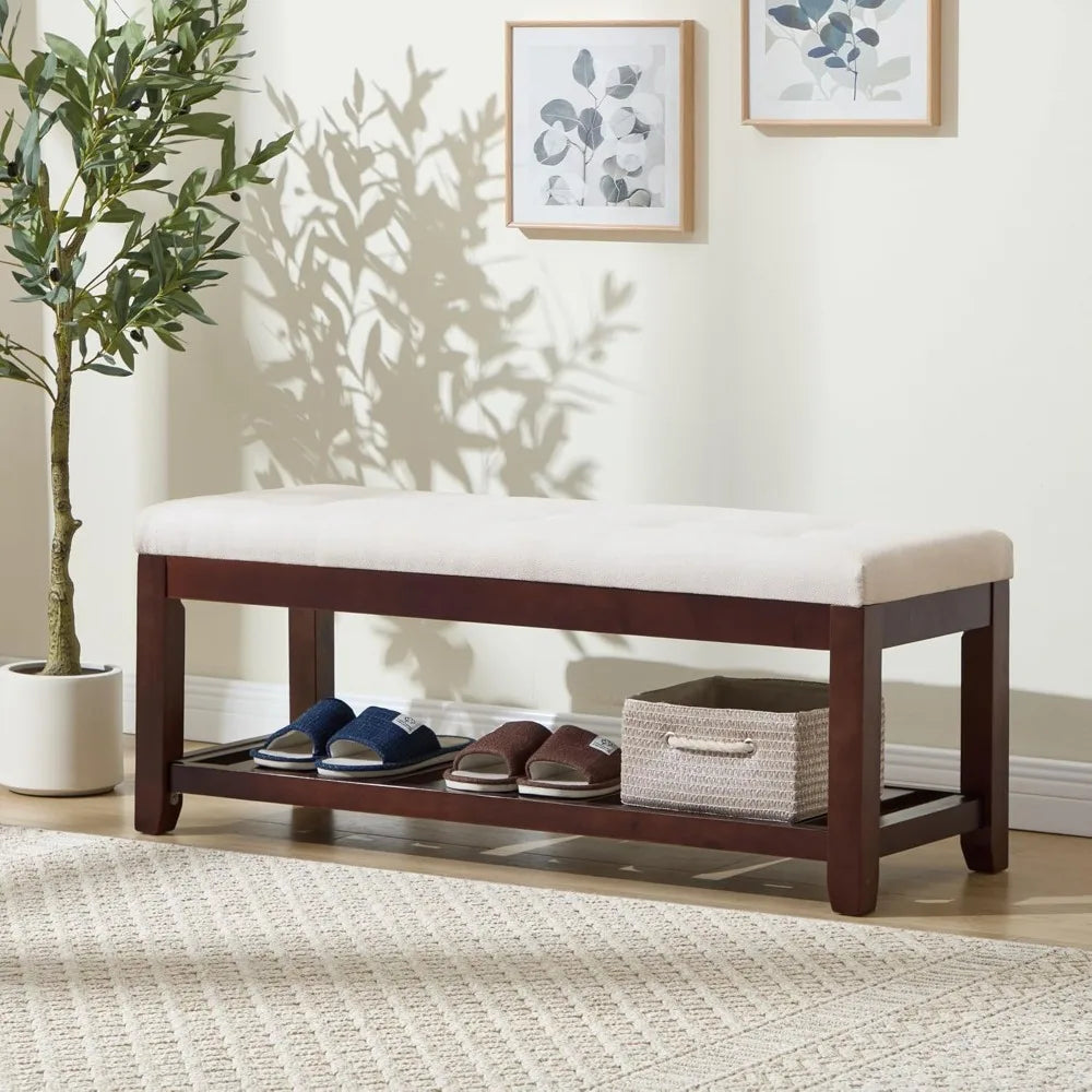 44" Bed Bench,Upholstered Linen for Living Room, or Hallway