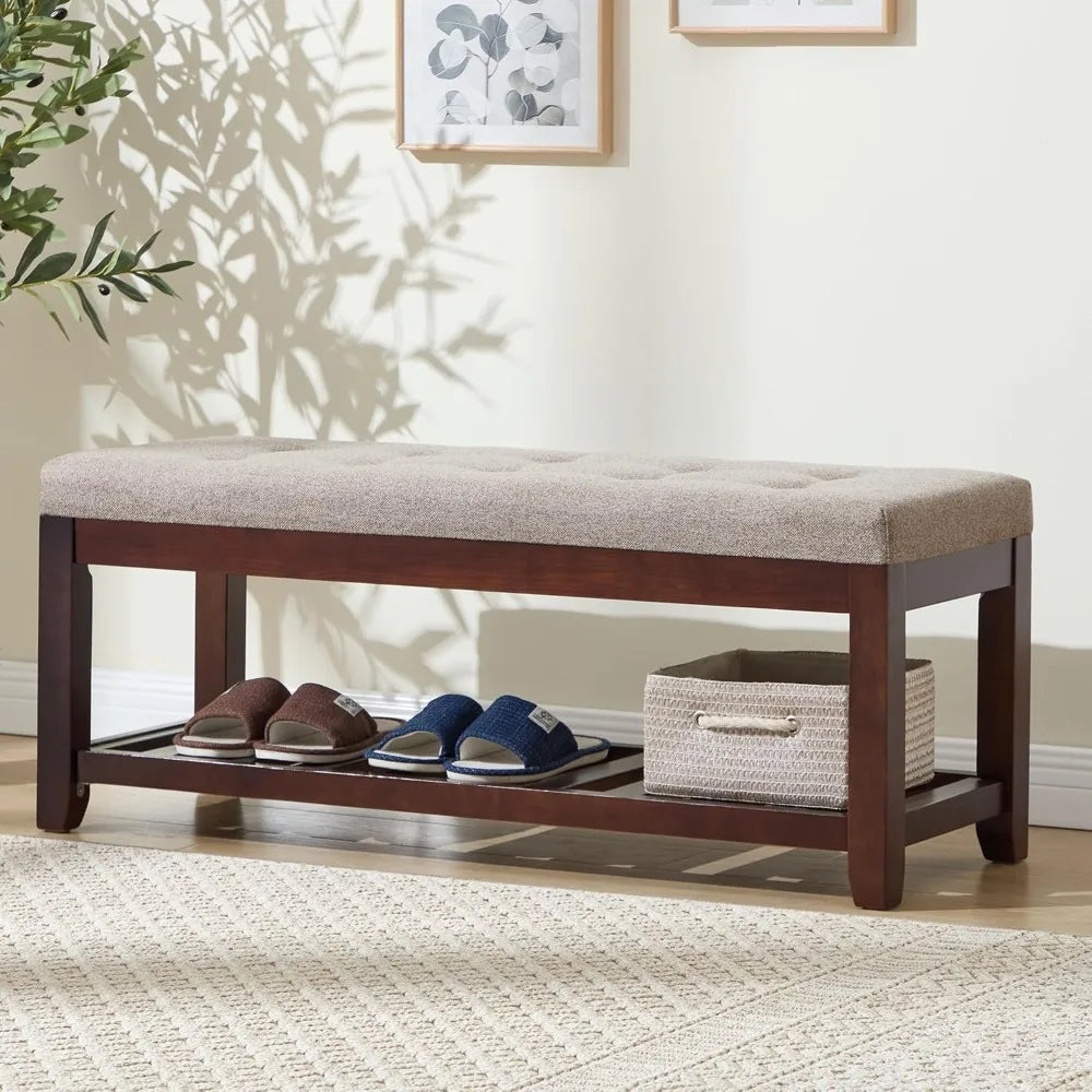 44" Bed Bench,Upholstered Linen for Living Room, or Hallway