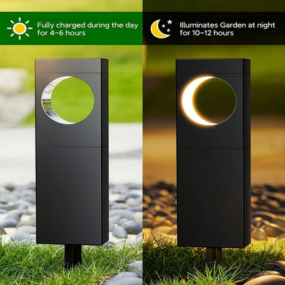 Solar Pathway Outdoor Lights Waterproof Bright Moon Auto On/Off