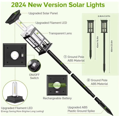 Solar Outdoor Lamp ,Waterproof Landscape Lighting for Garden Yard Patio Walkway Driveway