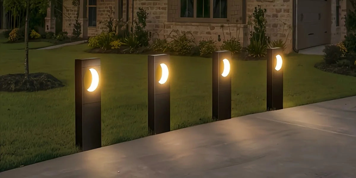 Solar Pathway Outdoor Lights Waterproof Bright Moon Auto On/Off