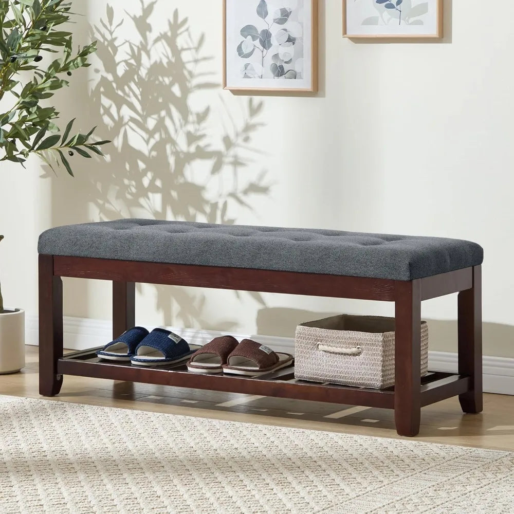 44" Bed Bench,Upholstered Linen for Living Room, or Hallway