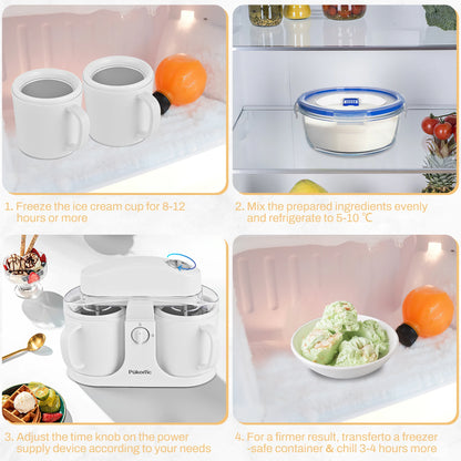 ce Cream Maker & Popsicle Maker, Dual-Cup Design