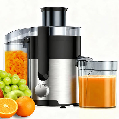 High-Speed Juicer Machine, 3-Inch Wide Mouth for Vegetables And Fruits with Metal Body, 3-Speed Settings, Easy Cleaning, Detachable,