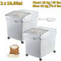6.6Gal-21Gal Kitchen Ingredient Storage Bin W/ Wheel & Scoop for Commercial or Home