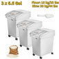 6.6Gal-21Gal Kitchen Ingredient Storage Bin W/ Wheel & Scoop for Commercial or Home