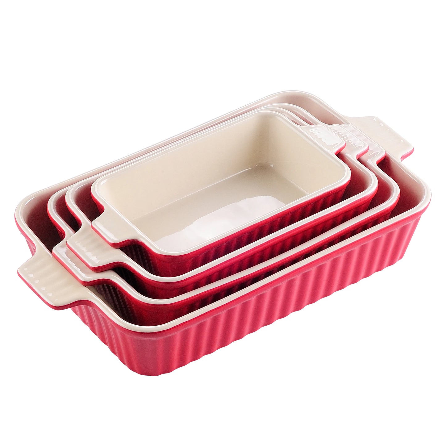 4-Piece Baking Dish Set with Ceramic Handle -Ideal for Lasagne/Pie/Casserole/Tapas(9"/11"/12"/13.3")