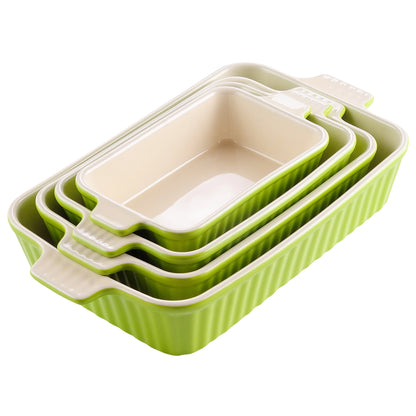 4-Piece Baking Dish Set with Ceramic Handle -Ideal for Lasagne/Pie/Casserole/Tapas(9"/11"/12"/13.3")