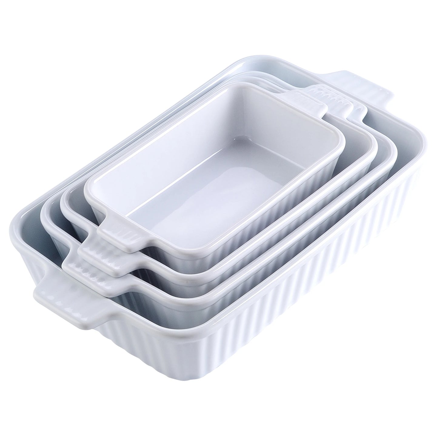 4-Piece Baking Dish Set with Ceramic Handle -Ideal for Lasagne/Pie/Casserole/Tapas(9"/11"/12"/13.3")
