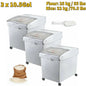 6.6Gal-21Gal Kitchen Ingredient Storage Bin W/ Wheel & Scoop for Commercial or Home