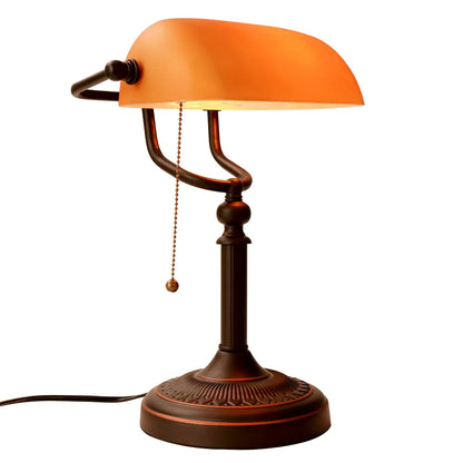 Desk Lamp Table Light Glass Banker’s Lamp Zipper Switch For Bedroom Home Stuy Restaurant Library Office Light Night Lamp