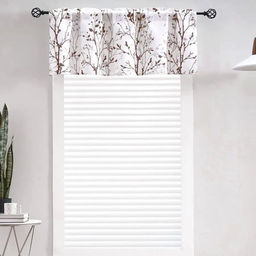 Branch Printed Curtain Valance, 18 Inches long