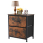 Nightstand, Table Storage For Bedroom 2 Fabric Drawers