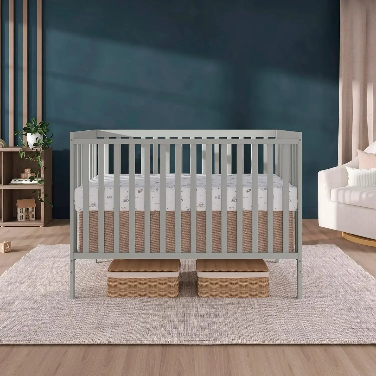 5-in-1 Convertible Full-Size Baby Crib with Toddler, Day & Full Bed