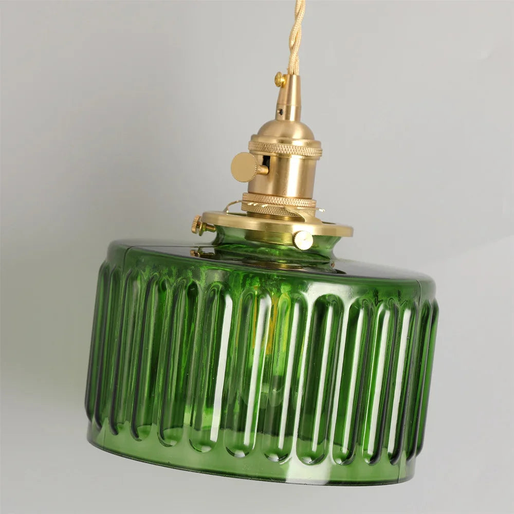 Led Crystal Pendant Light, Green Chandelier Modern Hanging Ceiling Lamp, Retro Home Decor
