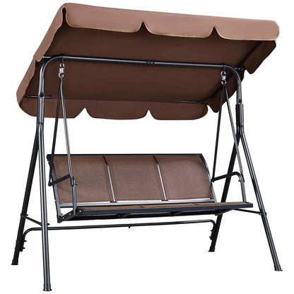 Outdoor 3-Seat Porch Swing for Adults, & Adjustable Canopy