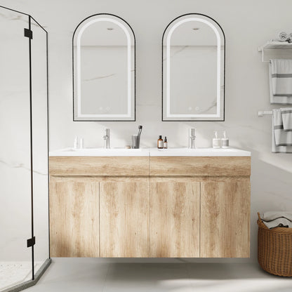 Bathroom Vanity Sink with Wood Cabinet and Washbasin