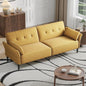 89” Convertible Futon Sofa Bed with 2 Square Pillows and Adjustable Backrest
