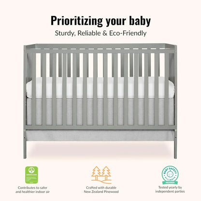 5-in-1 Convertible Full-Size Baby Crib with Toddler, Day & Full Bed