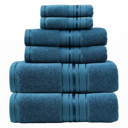 Luxury 6 Piece Towel Set, 2 Bath Towels 2 Hand Towel 2 Washcloths, 100% Cotton Turkish Towels