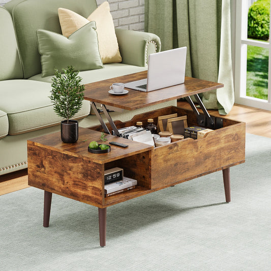 39.37"x19.7" Wood Living Room Lift Top Coffee Tables, Adjustable Storage Shelf, Easy Lift Or Lower