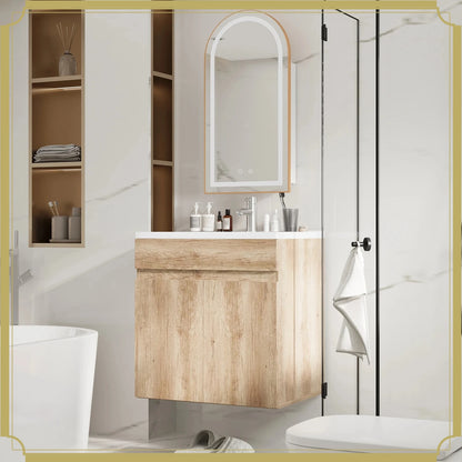 Bathroom Vanity Sink with Wood Cabinet and Washbasin