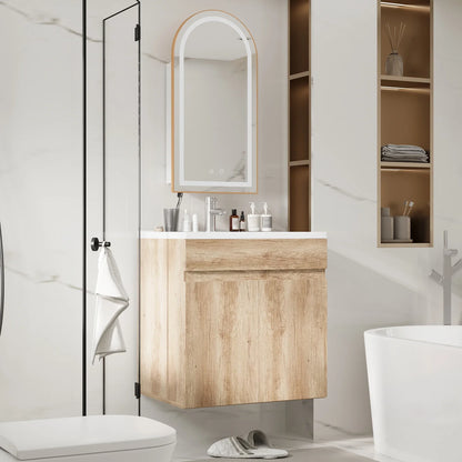 Bathroom Vanity Sink with Wood Cabinet and Washbasin