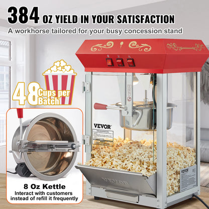 Electric Popcorn Maker, Commercial Popper Machine  with Scoop Spoon