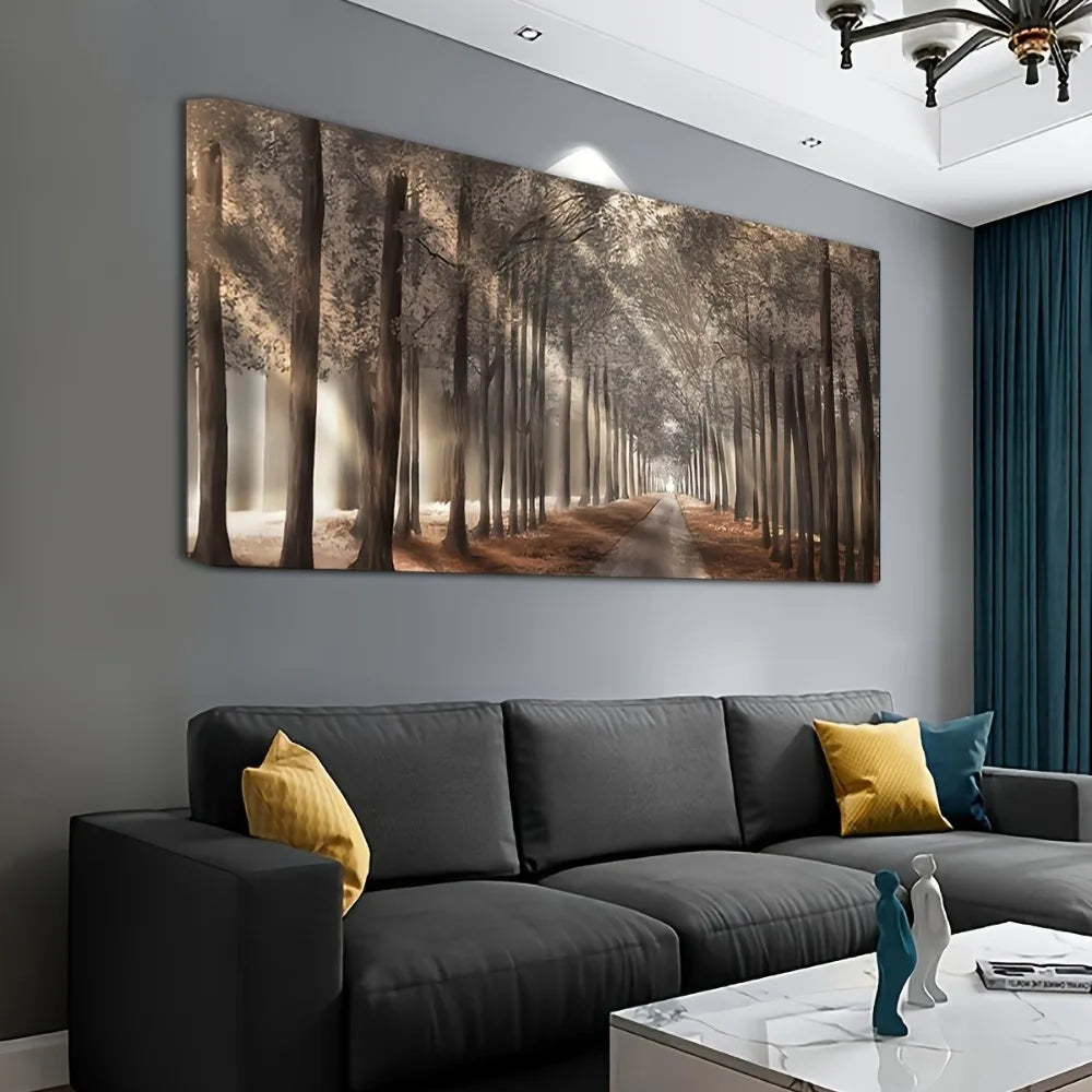 Mountain night canvas painting with  1.5 inch thick solid wood pine frame