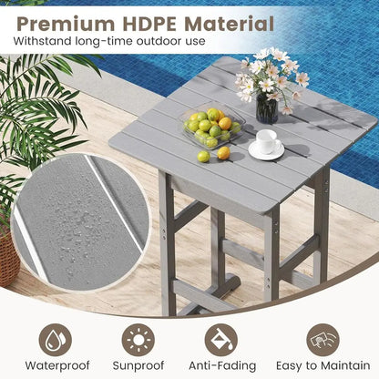 30 Square Outdoor Patio Bar with Slatted Top for Bistro, Poolside, Backyard, Balcony Use